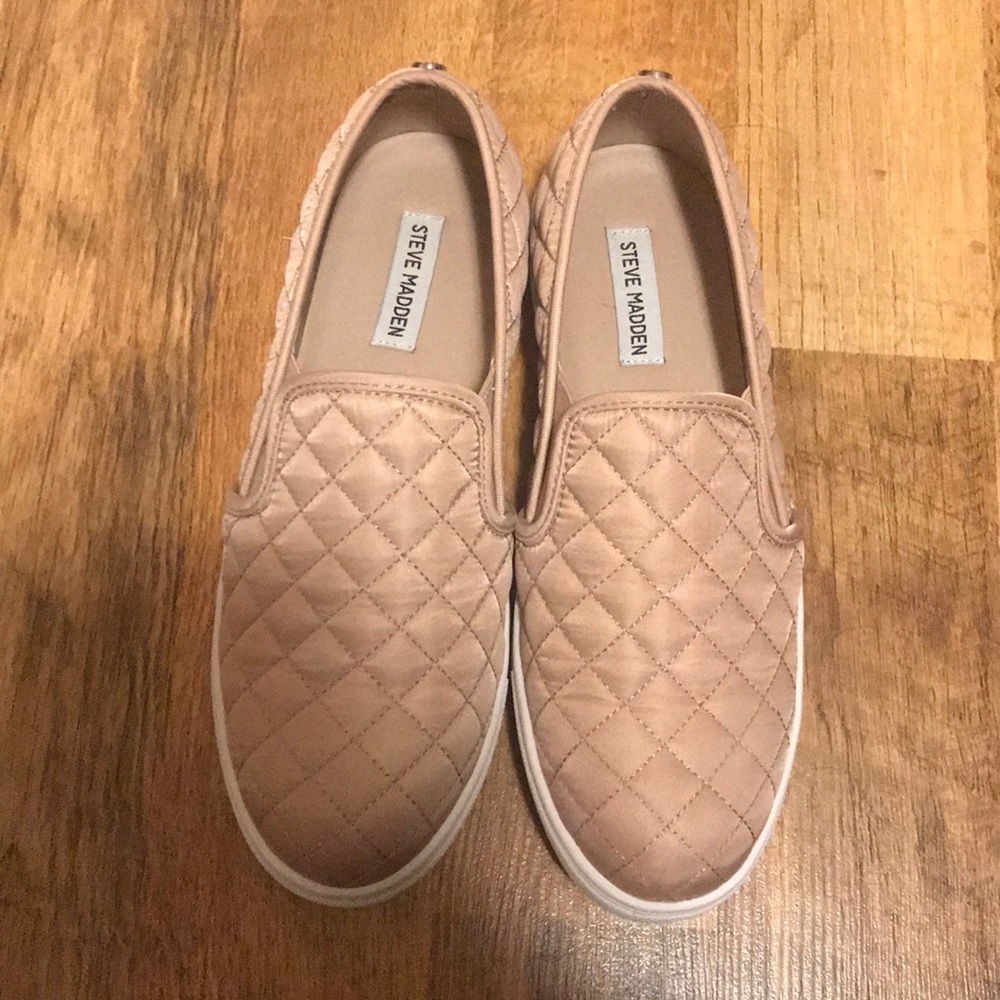 Steve Madden rose gold slip on shoes